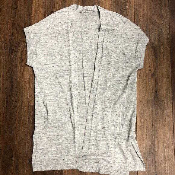 Athleta Cardigan Sleeveless Wrap Pockets Casual Womens Heather Gray Sz Small - Picture 1 of 10